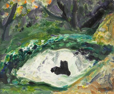 Carlo Levi (Torino 1902 - Roma 1975) Paesaggio Olio su tela cm 40x47 - in...