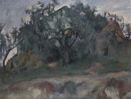 Nino Bertocchi (Bologna 1900 - Monzuno 1956) L'ulivo Olio su tela cm 85x110 -...