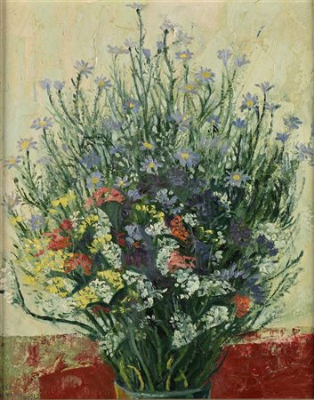 Antonio Maria Nardi (Ostellato 1897 - Bologna 1973) Vaso di fiori Olio su...