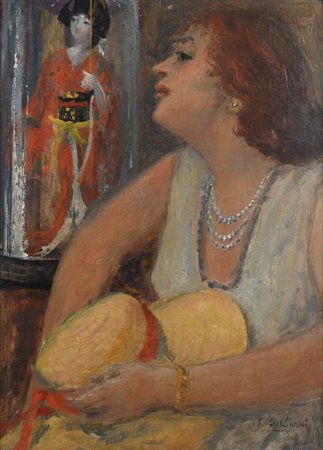 Guelfo Gherlinzoni (Macerata 1906 - Macerata 1968) Ritratto di Elisa...