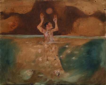 Antonio Possenti (Lucca 1933 - Lucca 2016) Un bagno Olio su cartone telato cm...