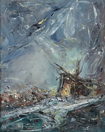 Giovanni Stradone (Nola 1911 - Roma 1981) Paesaggio Agitato Olio su tela cm...