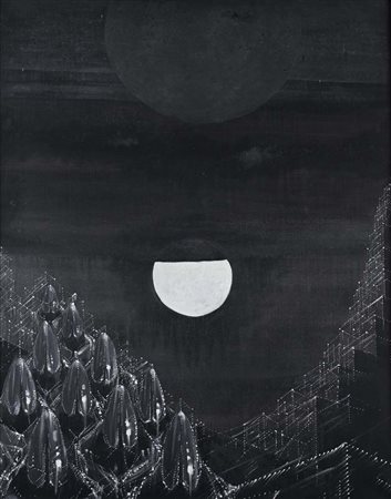 Cesare Peverelli (Milano 1922 - Parigi 2000) Champ de Vitres Olio e tempera...