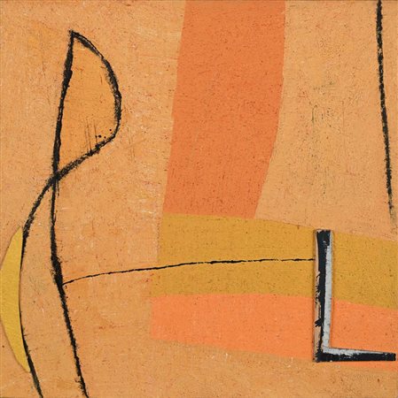 Tommaso Cascella (Roma 1951) Una musica bassa Tecnica mista (olio carboncino...