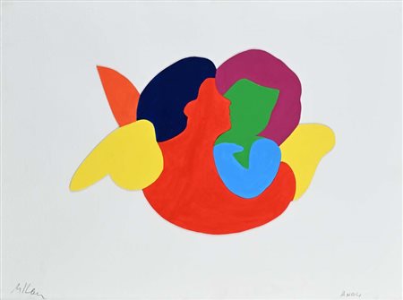 Marco Lodola (Domo 1955 - 0) Angeli Pennarelli e lapis su carta fustellata cm...