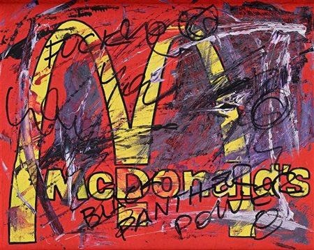 Enrico Manera (Torino 1947) MacDonalds Acrilici e pennarello su tela cm 40x50...