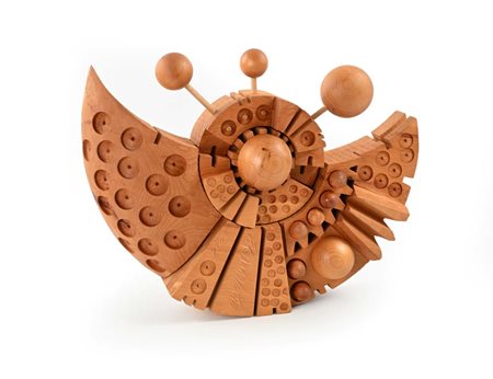 Ferdinando Codognotto (San Donà di Piave 1940) Sole Scultura in legno cm...