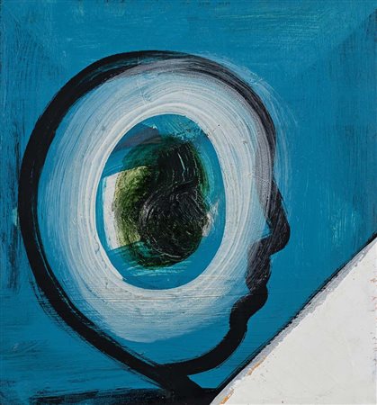 GIANNI DESSì (Roma 1955) Senza titolo Olio su tavola cm 34x31,5 - in cornice...