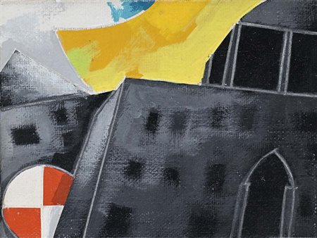 Emilio Tadini (Milano 1927 - Milano 2002) Città Italiana Olio su tela cm...