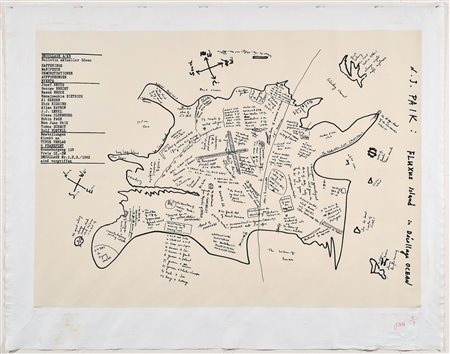 Nam June Paik (Seul, 1932 - Miami, 2006) Fluxus Island in Décollage Ocean,...