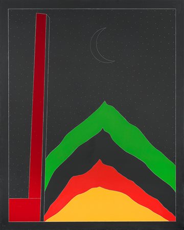 Franco Angeli (Roma, 1935 - 1988) Mongardino, 1986-88 Tecnica mista su tela,...