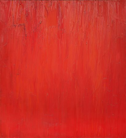 Piero Ruggeri (Torino, 1930 - 2009) Composizione rossa, 1988 Olio su tela, cm...