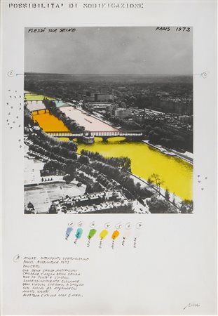 Fabrizio Plessi (Reggio Emilia, 1940) Plessi sur Seine Intervento su tela...