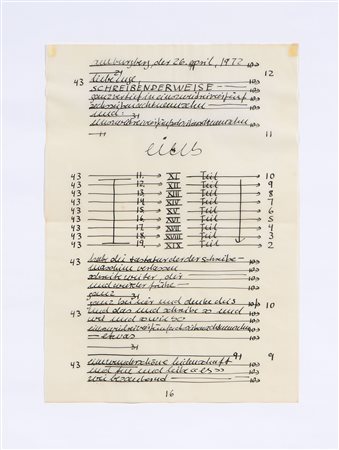 Hanne Darboven (Monaco, 1941 - Amburgo, 2009) Senza titolo, 1972 China su...