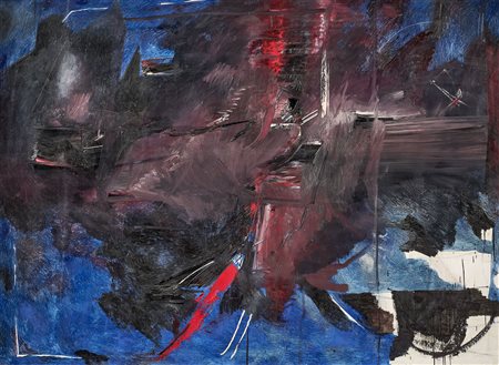 Piero Ruggeri (Torino, 1930 - 2009) Grande paesaggio blu, 1971 Olio su tela,...