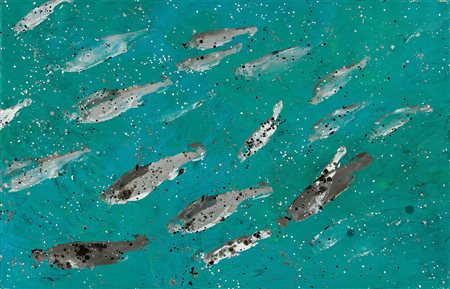 Massimo Barzagli (Marradi (Fi), 1960) Fishwatching Olio su tela, cm 130x200...