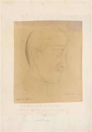Carlo Carrà (Quargnento (Al), 1881 - Milano, 1966) Ritratto di Soffici, 1918...
