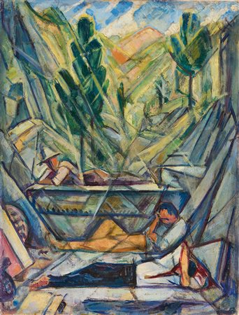 Baccio Maria Bacci (Firenze, 1888 - 1974) Riposo di cavatori (Monte Ceceri),...