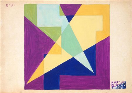 Giacomo Balla (Torino, 1871 - Roma, 1958) Motivo prismatico, 1925-29 Tempera...