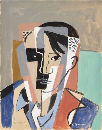 Gino Severini (Cortona (Ar), 1883 - Parigi, 1966) Portrait de Picasso,...