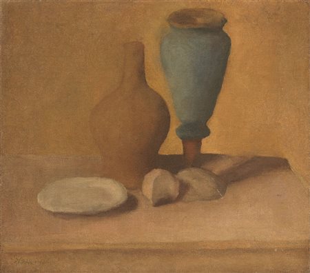 Giorgio Morandi (Bologna, 1890 - 1964) Natura morta, 1921 Olio su tela, cm...
