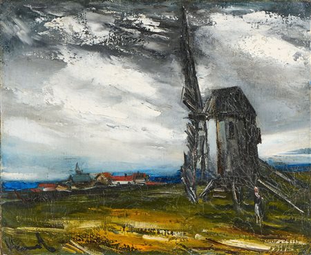 Maurice de Vlaminck (Parigi, 1876 - Rueil-la-Gadelière, 1958) Village et...