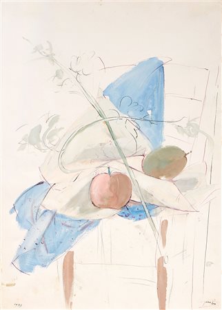 Giacomo Manzù (Bergamo, 1908 - Ardea (Roma), 1991) Sedia con frutta, 1977...