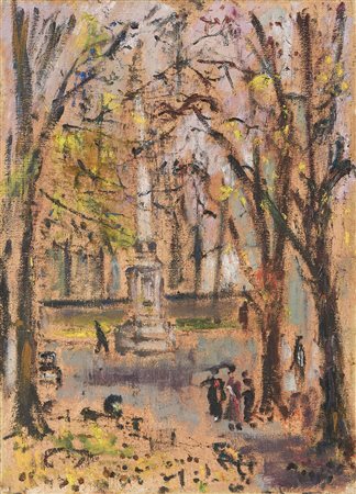 Filippo de Pisis (Ferrara, 1896 - Milano, 1956) Autunno a Milano, 1940 Olio...
