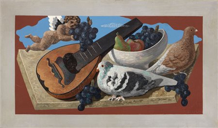 Gino Severini (Cortona (Ar), 1883 - Parigi, 1966) Nature morte aux pigeons...