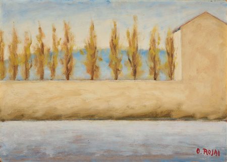 Ottone Rosai (Firenze, 1895 - Ivrea (To), 1957) Autunno sereno, (1955) Olio...