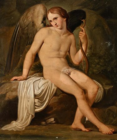 Francesco Hayez (cerchia di) (Venezia 1791 - Milano 1882) Cupido olio su tela...