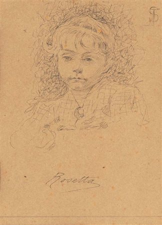 Telemaco Signorini (Firenze 1835 - Firenze 1901) "Rosetta" china su...