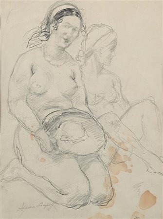 Alessio Issupoff (Vjatka 1889 - Roma 1957) Studio di due donne nude...