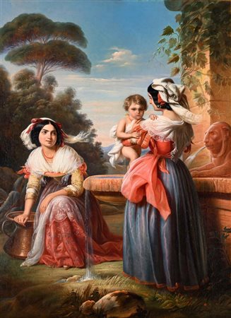 Carl August von Steuben (Bauerbach 1789 - Parigi 1856) Contadine alla fonte...