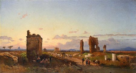 Hermann David Salomon Corrodi (Frascati 1844 - Roma 1905) Roma, contadini...