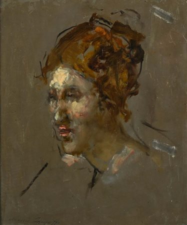 Alessio Issupoff (Vjatka 1889 - Roma 1957) Ritratto di donna, studio olio su...
