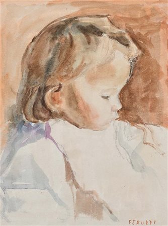 Cesare Peruzzi (Montelupone 1894 - Recanati 1995) Ritratto di bimba...