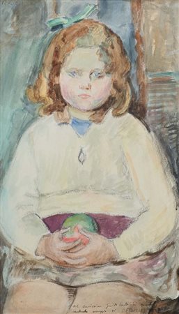 Cesare Peruzzi (Montelupone 1894 - Recanati 1995) Ritratto di bambina seduta...