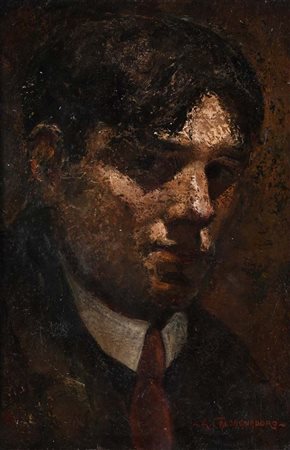 Antonino Calcagnadoro (Rieti 1876 - Roma 1935) Ritratto di giovane uomo con...