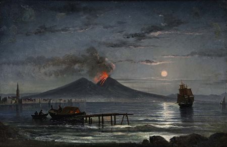 Scuola di Posillipo (0 - 0) Veduta notturna della costiera napoletana con il...