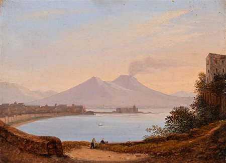 Scuola di Posillipo (0 - 0) Napoli, veduta da Posillipo con il Vesuvio in...