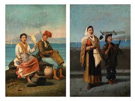 F. Berlingieri (Scuola napoletana fine del XIX inizi del XX secolo) () Due...