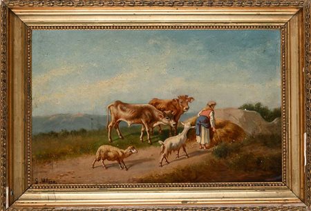 Giovanni Milone (Scuola napoletana seconda metà del XIX secolo) () Contadina...