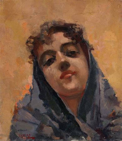 Vincenzo Irolli (copia da) (Napoli 1860 - Napoli 1942) Volto femminile Olio...