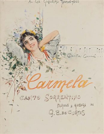 Pietro Scoppetta (Amalfi 1863 - Napoli 1920) ‘Carmela, canto sorrentino’,...
