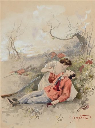 Pietro Scoppetta (Amalfi 1863 - Napoli 1920) Ferito a morte matita,...