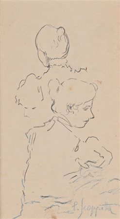 Pietro Scoppetta (Amalfi 1863 - Napoli 1920) Studio di figure femminili...