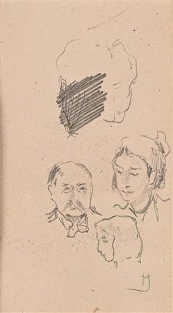 Pietro Scoppetta (Amalfi 1863 - Napoli 1920) Studio di volti maschili e...
