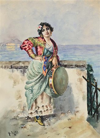 Arnaldo De Lisio (Castelbottaccio 1869 - Napoli 1949) Giovane donna con...
