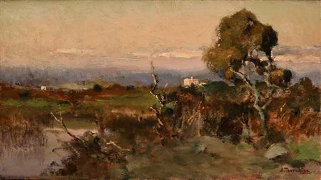 Arturo Bacio Terracina (Napoli 1882 - Napoli 1958) Paesaggio di campagna con...